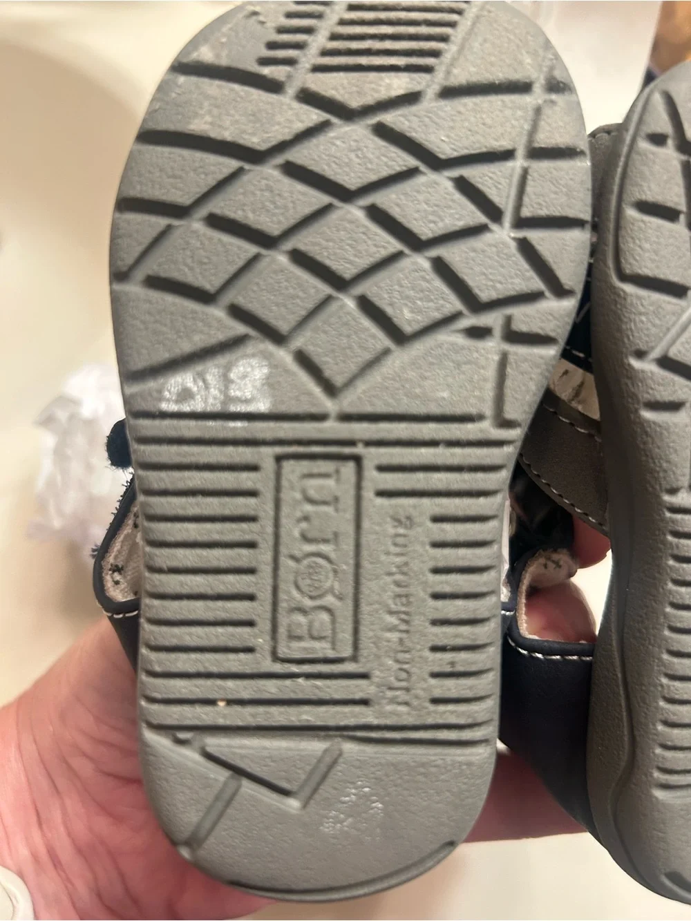 NWOT-Born Primitive Navy and Gray Baby Walker Sandals